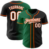 Custom Black White Kelly Green-Orange Authentic Gradient Fashion Baseball Jersey