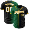 Custom Black White Kelly Green-Gold Authentic Gradient Fashion Baseball Jersey