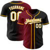 Custom Black White Crimson-Gold Authentic Gradient Fashion Baseball Jersey