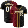Custom Black White Crimson-Old Gold Authentic Gradient Fashion Baseball Jersey