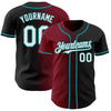 Custom Black White Crimson-Teal Authentic Gradient Fashion Baseball Jersey