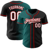 Custom Black White Teal-Red Authentic Gradient Fashion Baseball Jersey