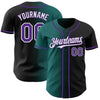 Custom Black Purple Teal-White Authentic Gradient Fashion Baseball Jersey
