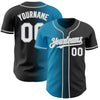 Custom Black White Panther Blue-Gray Authentic Gradient Fashion Baseball Jersey