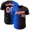 Custom Black White Thunder Blue-Red Authentic Gradient Fashion Baseball Jersey