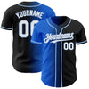 Custom Black White Thunder Blue-Light Blue Authentic Gradient Fashion Baseball Jersey