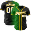 Custom Black White Grass Green-Yellow Authentic Gradient Fashion Baseball Jersey