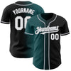 Custom Black White Midnight Green-Gray Authentic Gradient Fashion Baseball Jersey