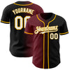 Custom Black White Burgundy-Gold Authentic Gradient Fashion Baseball Jersey