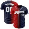 Custom Navy White Red-Gray Authentic Gradient Fashion Baseball Jersey