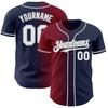 Custom Navy White Crimson-Gray Authentic Gradient Fashion Baseball Jersey