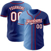 Custom Royal White Light Blue-Red Authentic Gradient Fashion Baseball Jersey