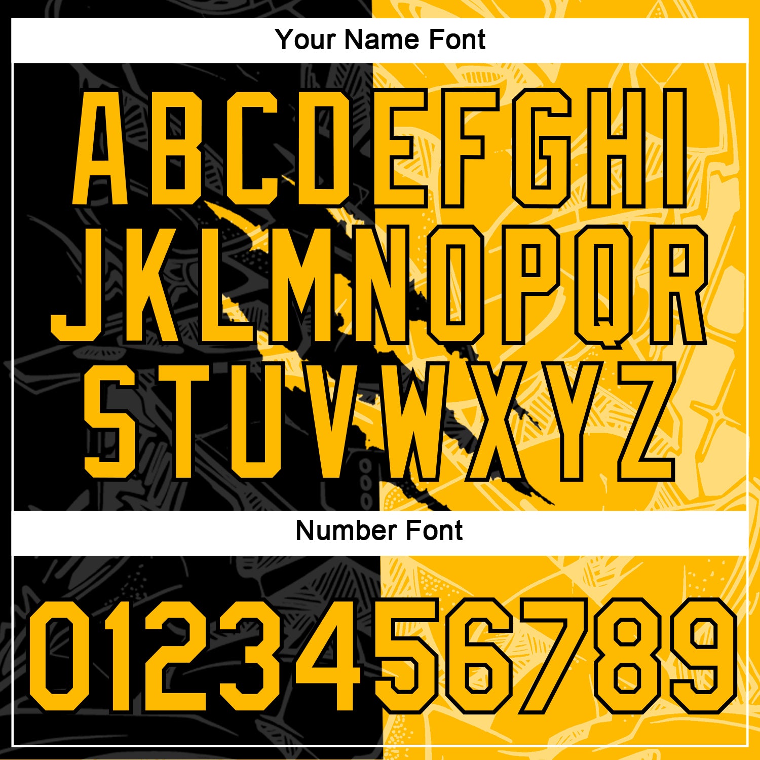 Custom Graffiti Pattern Gold-Black Scratch 3D Performance T-Shirt