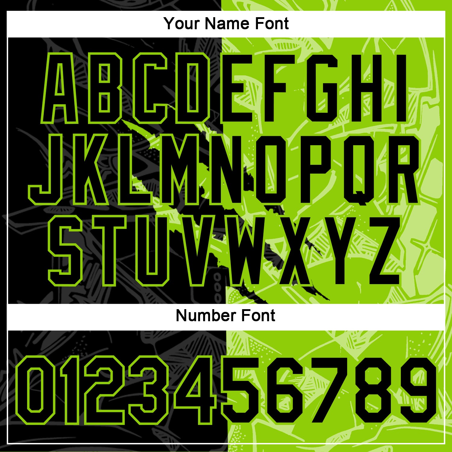 Custom Graffiti Pattern Black-Neon Green Scratch 3D Performance T-Shirt