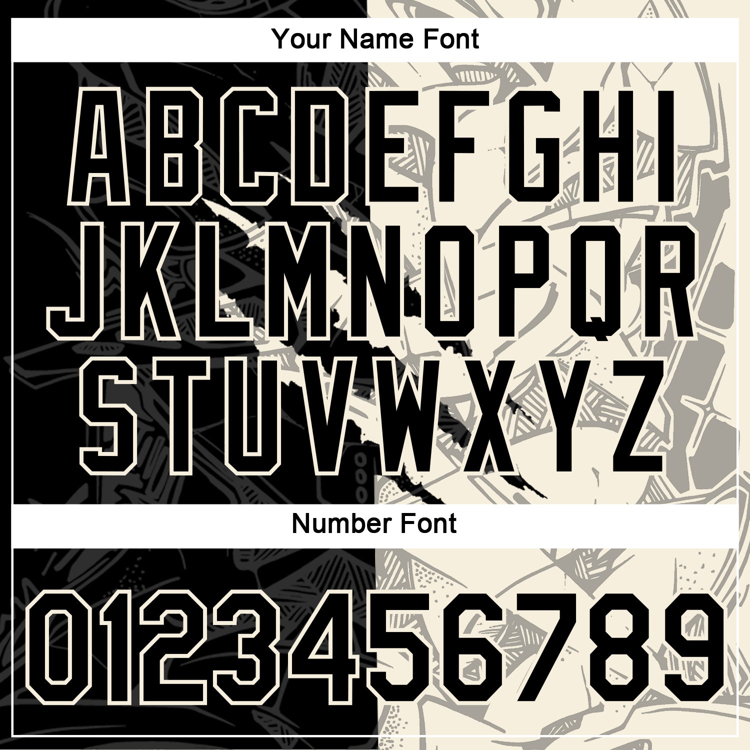 Custom Graffiti Pattern Black-Cream Scratch 3D Performance T-Shirt