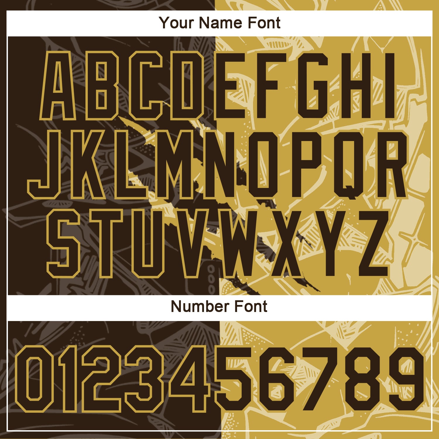 Custom Graffiti Pattern Brown-Old Gold Scratch 3D Performance T-Shirt