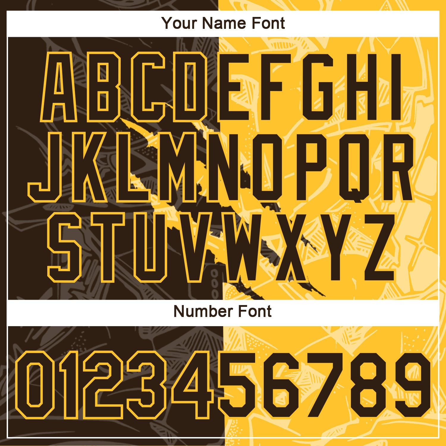 Custom Graffiti Pattern Brown-Gold Scratch 3D Performance T-Shirt