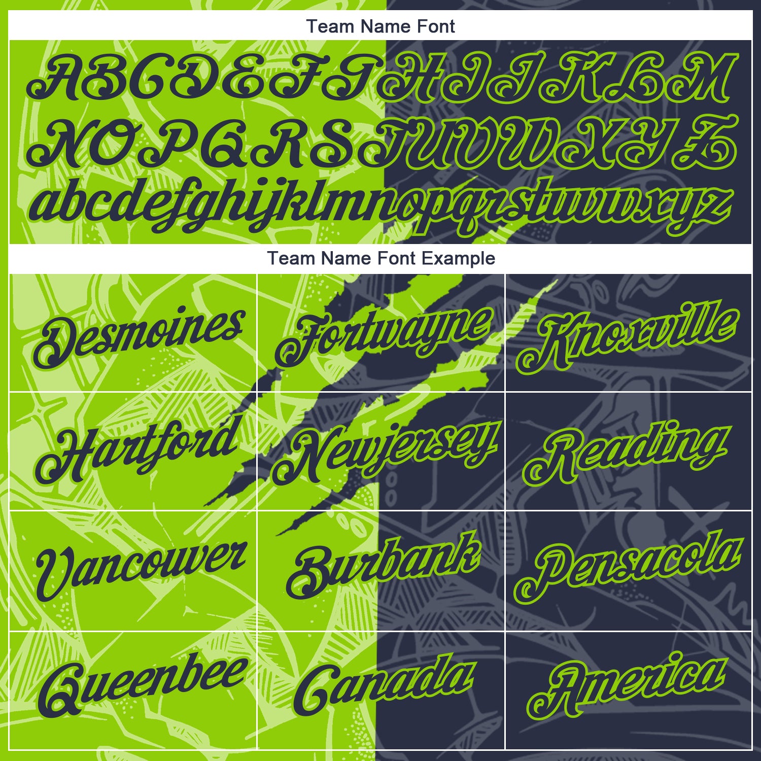 Custom Graffiti Pattern Navy-Neon Green Scratch 3D Performance T-Shirt