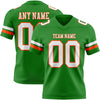 Custom Grass Green White-Orange Authentic Football Jersey