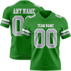 Custom Grass Green Gray-White Authentic Football Jersey