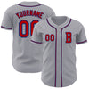 Custom Gray Red-Royal Authentic Baseball Jersey