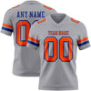 Custom Gray Orange-Royal Authentic Football Jersey