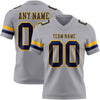 Custom Gray Navy-Gold Authentic Football Jersey