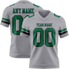 Custom Gray Kelly Green-Black Authentic Football Jersey