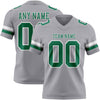 Custom Gray Kelly Green-White Authentic Football Jersey
