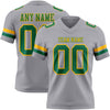 Custom Gray Kelly Green-Gold Authentic Football Jersey
