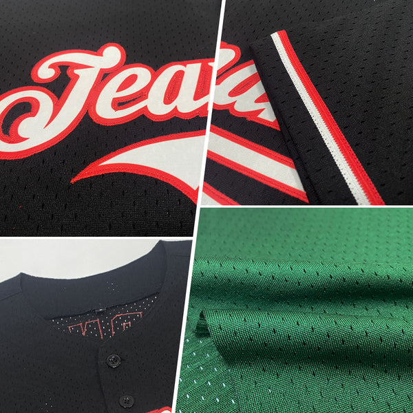 Custom Green White Mesh Authentic Throwback Baseball Jersey