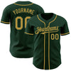 Custom Green Old Gold Authentic Baseball Jersey