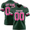 Custom Green Pink-White Authentic Football Jersey