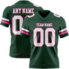Custom Green White-Pink Authentic Football Jersey