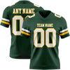 Custom Green White-Gold Authentic Football Jersey