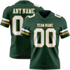 Custom Green White-Old Gold Authentic Football Jersey