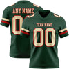 Custom Green Cream-Red Authentic Football Jersey