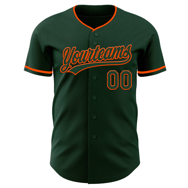 Custom Green Orange Authentic Baseball Jersey
