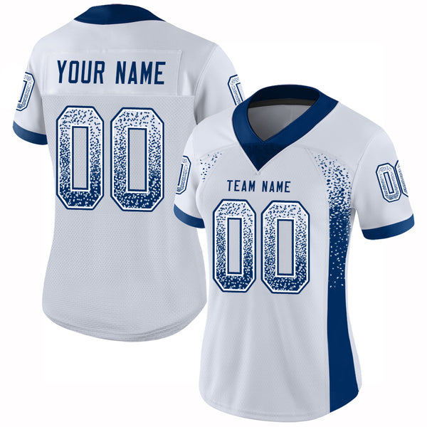 Custom White Royal Drift Fashion Football Jersey