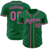 Custom Kelly Green Pink Authentic Baseball Jersey