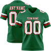 Custom Kelly Green White-Red Authentic Football Jersey
