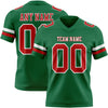 Custom Kelly Green Red-White Authentic Football Jersey
