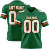 Custom Kelly Green White-Orange Authentic Football Jersey
