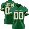 Custom Kelly Green White-Old Gold Authentic Football Jersey