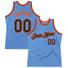 Custom Light Blue Black-Orange Authentic Throwback Basketball Jersey