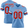 Custom Light Blue Red-White Authentic Football Jersey