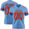 Custom Light Blue Orange-Royal Authentic Football Jersey
