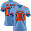 Custom Light Blue Orange-Navy Authentic Football Jersey