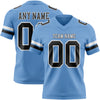 Custom Light Blue Navy-White Authentic Football Jersey