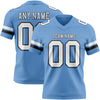 Custom Light Blue White-Black Authentic Football Jersey